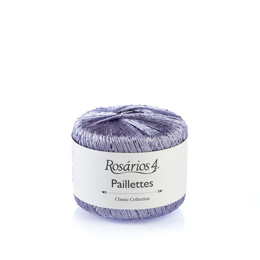 Novelo de fio lilás brilhante Rosários 4 Paillettes Classic Collection