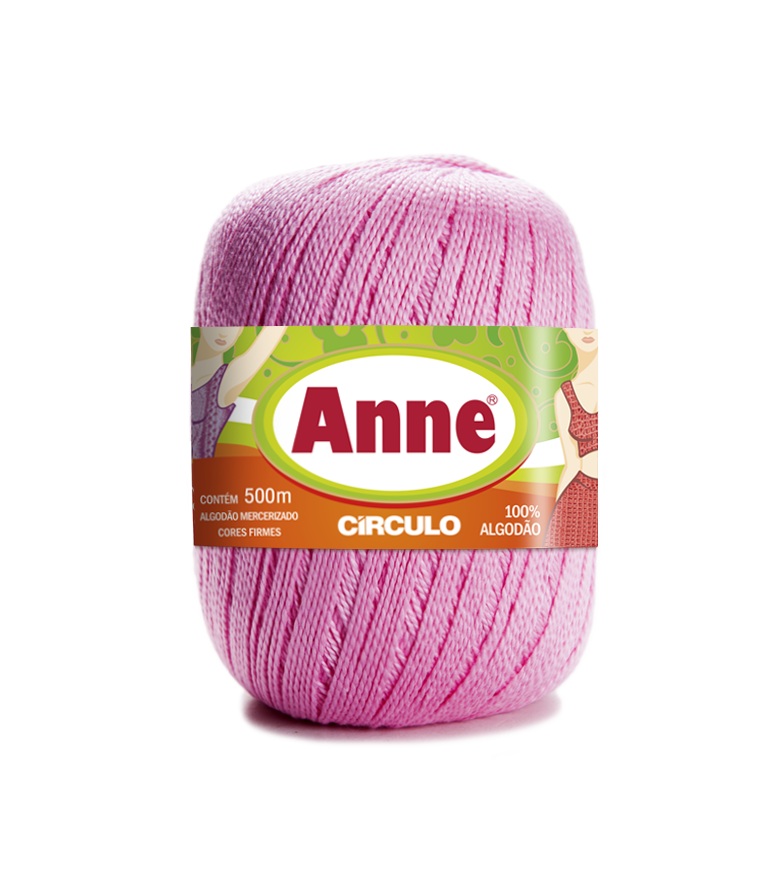 Novelo de linha cor-de-rosa 100% algodão Anne com etiqueta