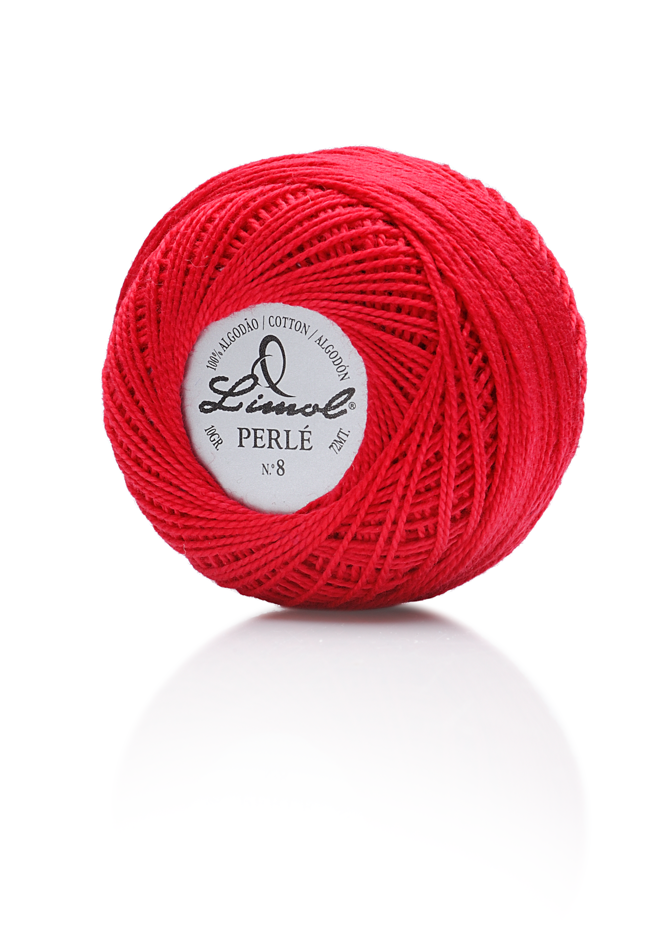 Novelo vermelho de fio de algodão Limol Perlé N.º 8