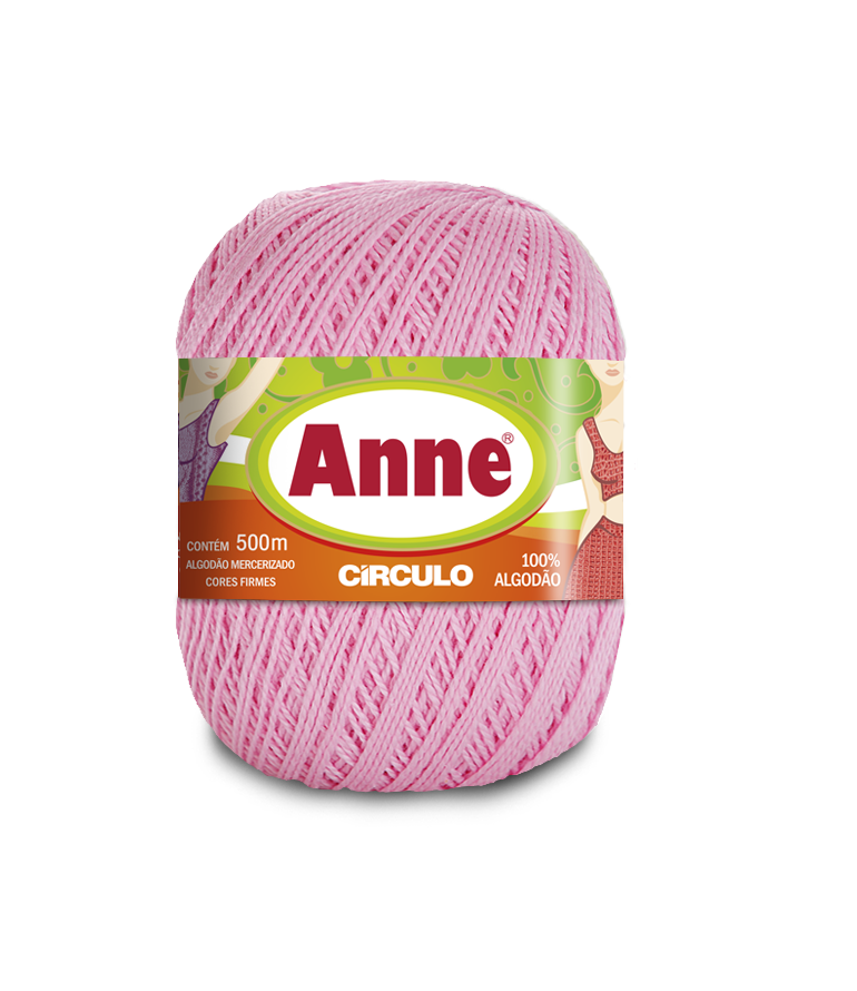 Novelo de linha rosa Anne da marca Círculo