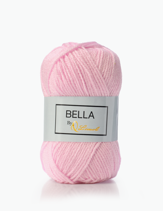 Novelo de lã cor-de-rosa claro com etiqueta branca Belle By Lanasol