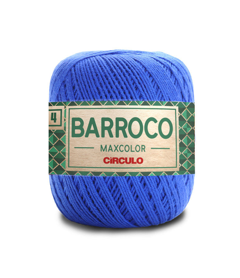 Novelo de fio azul BARROCO MAXCOLOR CÍRCULO com etiqueta