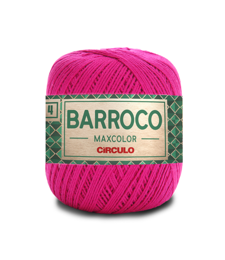 Novelo rosa de fio Barroco Maxcolor Círculo com etiqueta verde