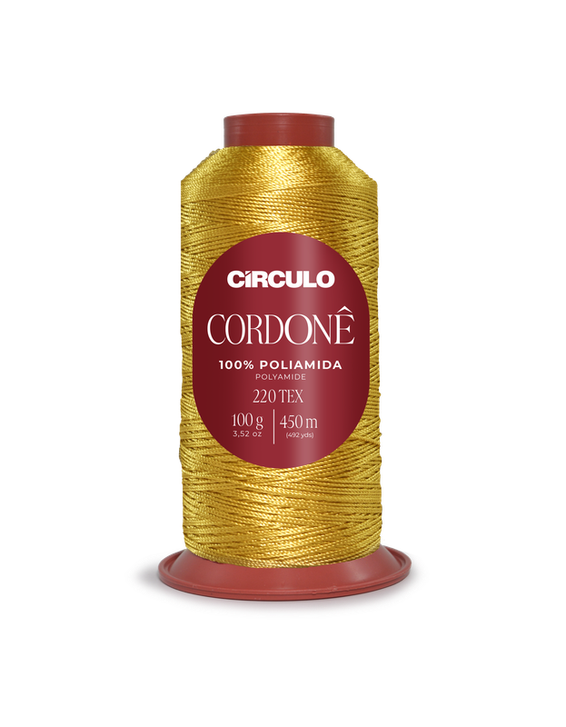 Rolo de linha dourada de poliamida da marca CÍRCULO modelo CORDONÊ
