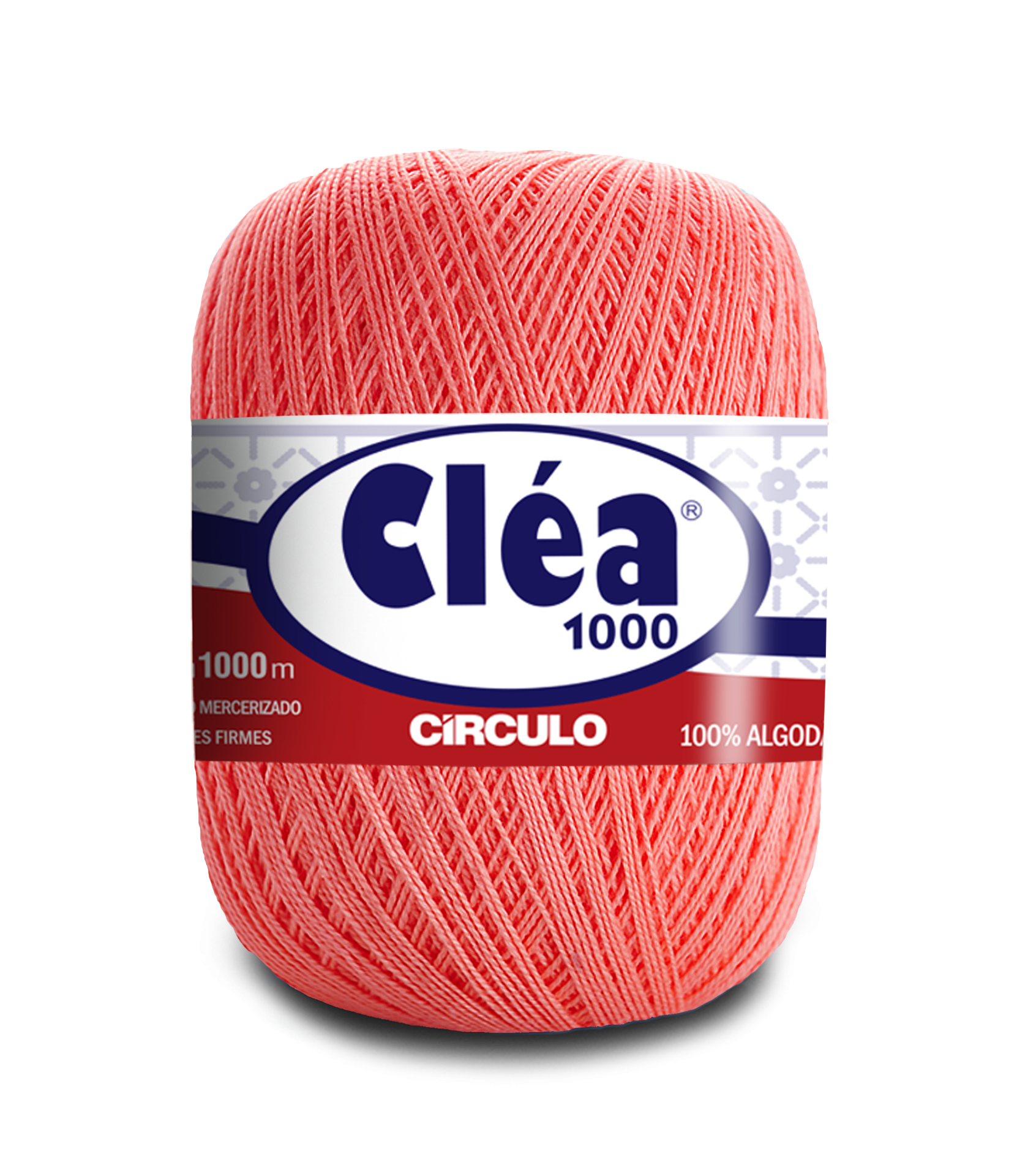 Rolo de fio cor-de-rosa coral Cléa 1000 Círculo 100% algodão
