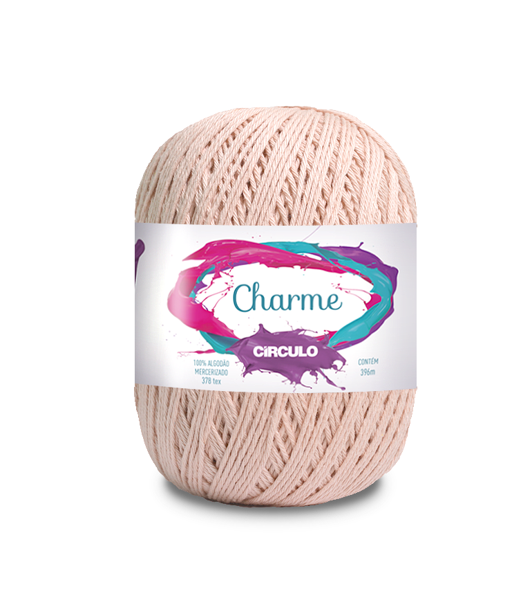 Novelo de linha cor-de-rosa claro Círculo Charme com rótulo colorido