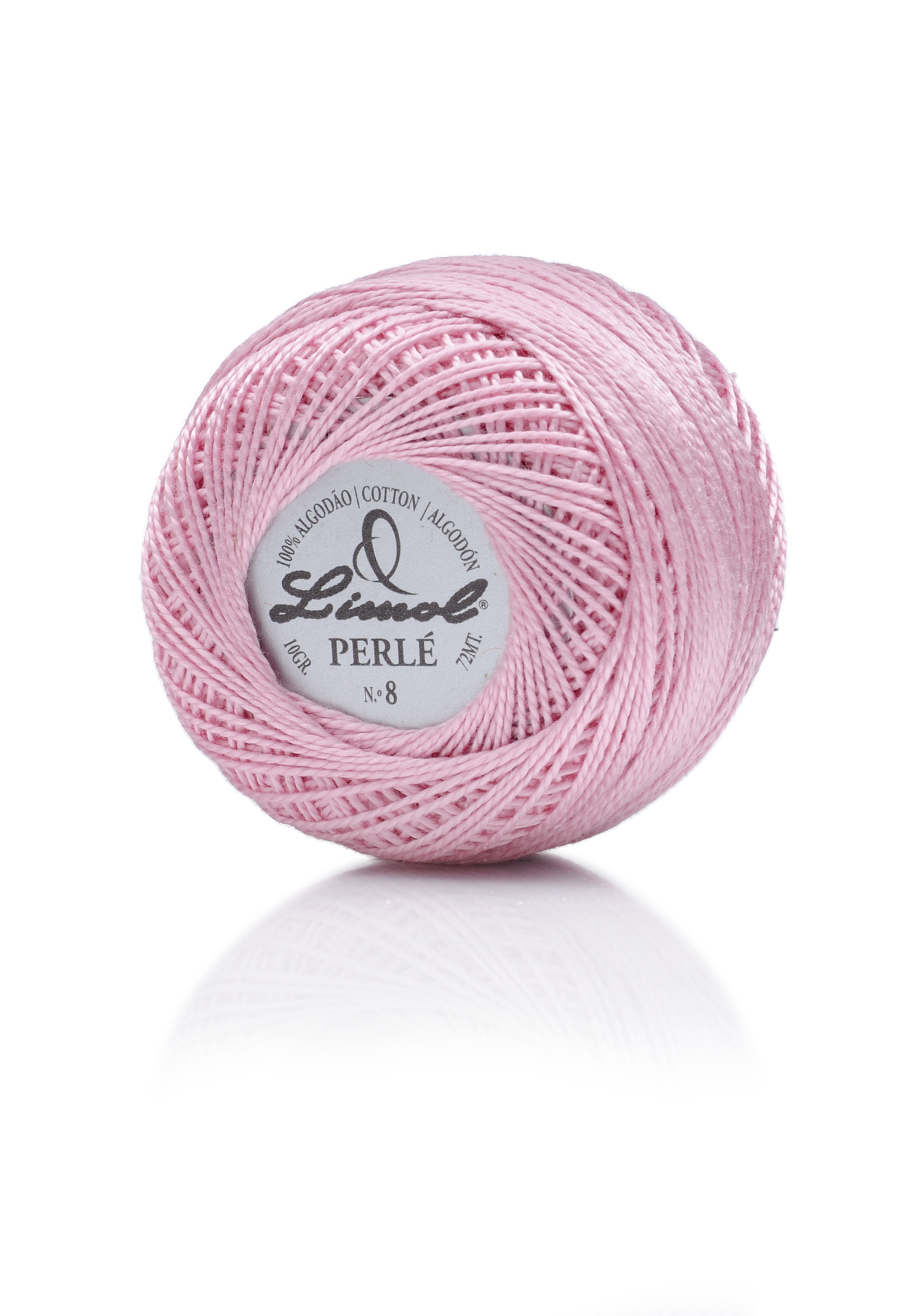 Novelo rosa claro de linha de algodão Limol Perlé nº 8