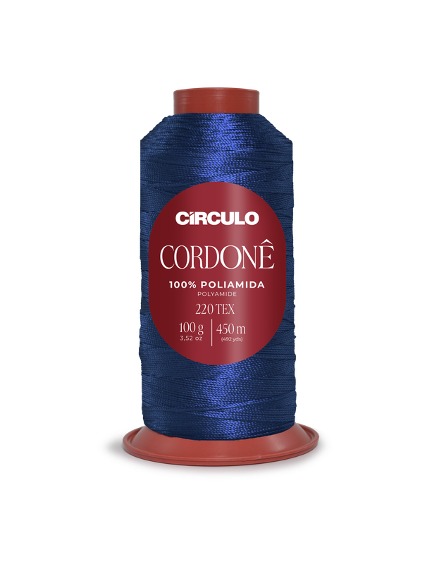Rolo de linha azul escuro Círculo Cordonê 100% poliamida