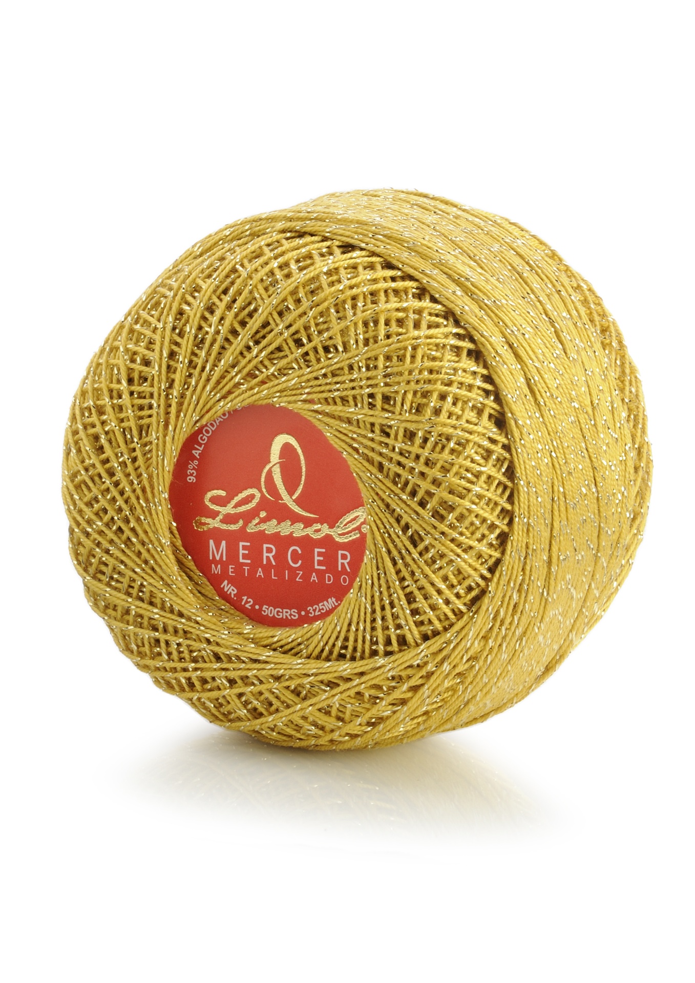 Novelo de linha mercerizada metálica dourada Limol