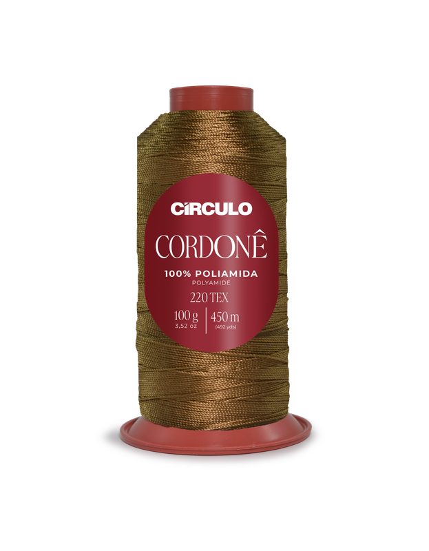 Cone de linha Círculo Cordonê castanho dourado 100% poliamida