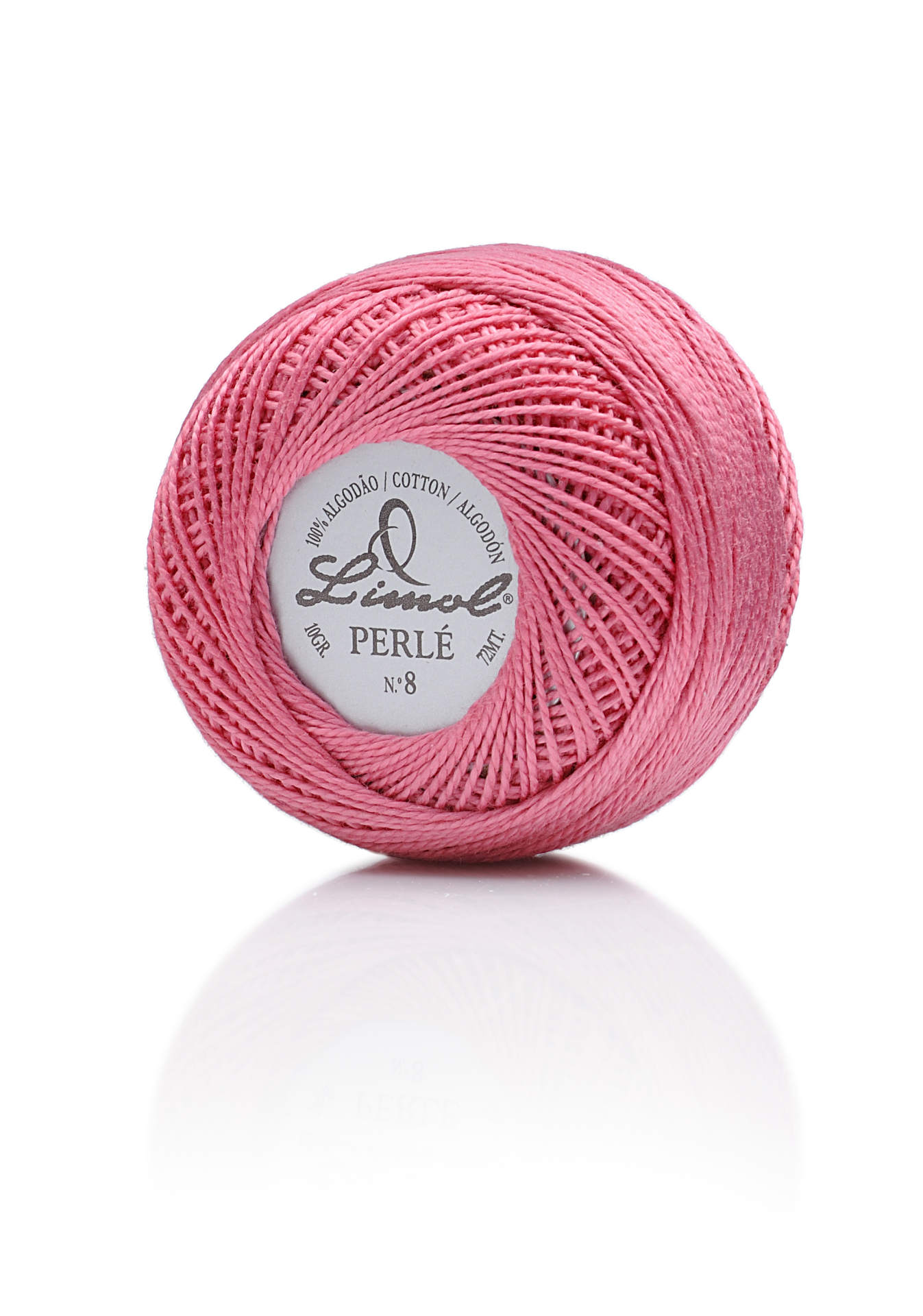 Novelo cor-de-rosa de linha de algodão Limol Perlé Nº8