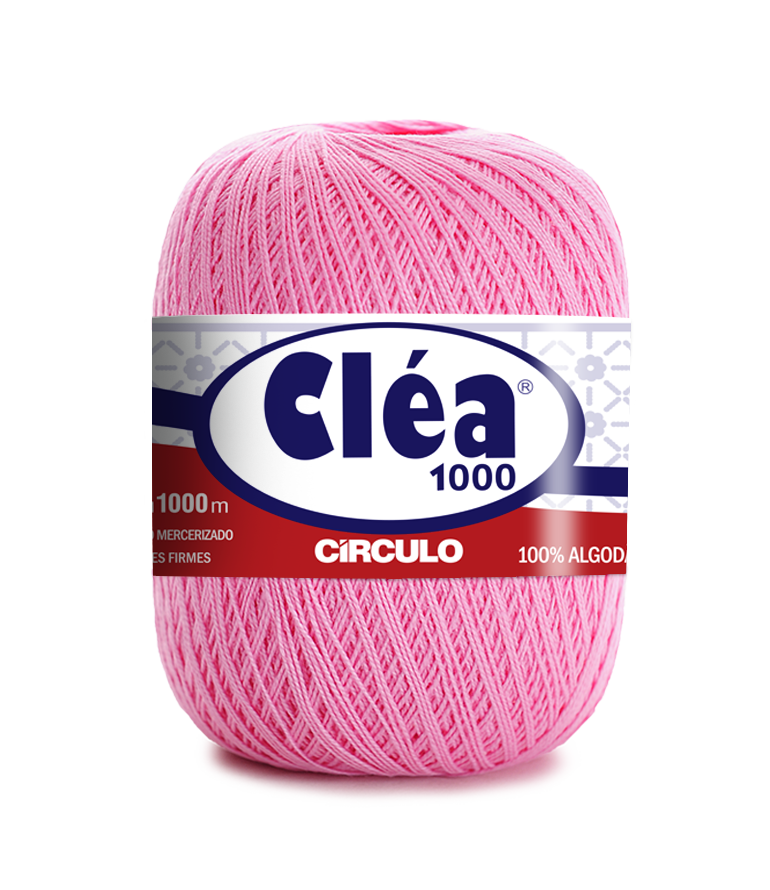 Novelo de linha para bordar rosa Cléa 1000 Circulo