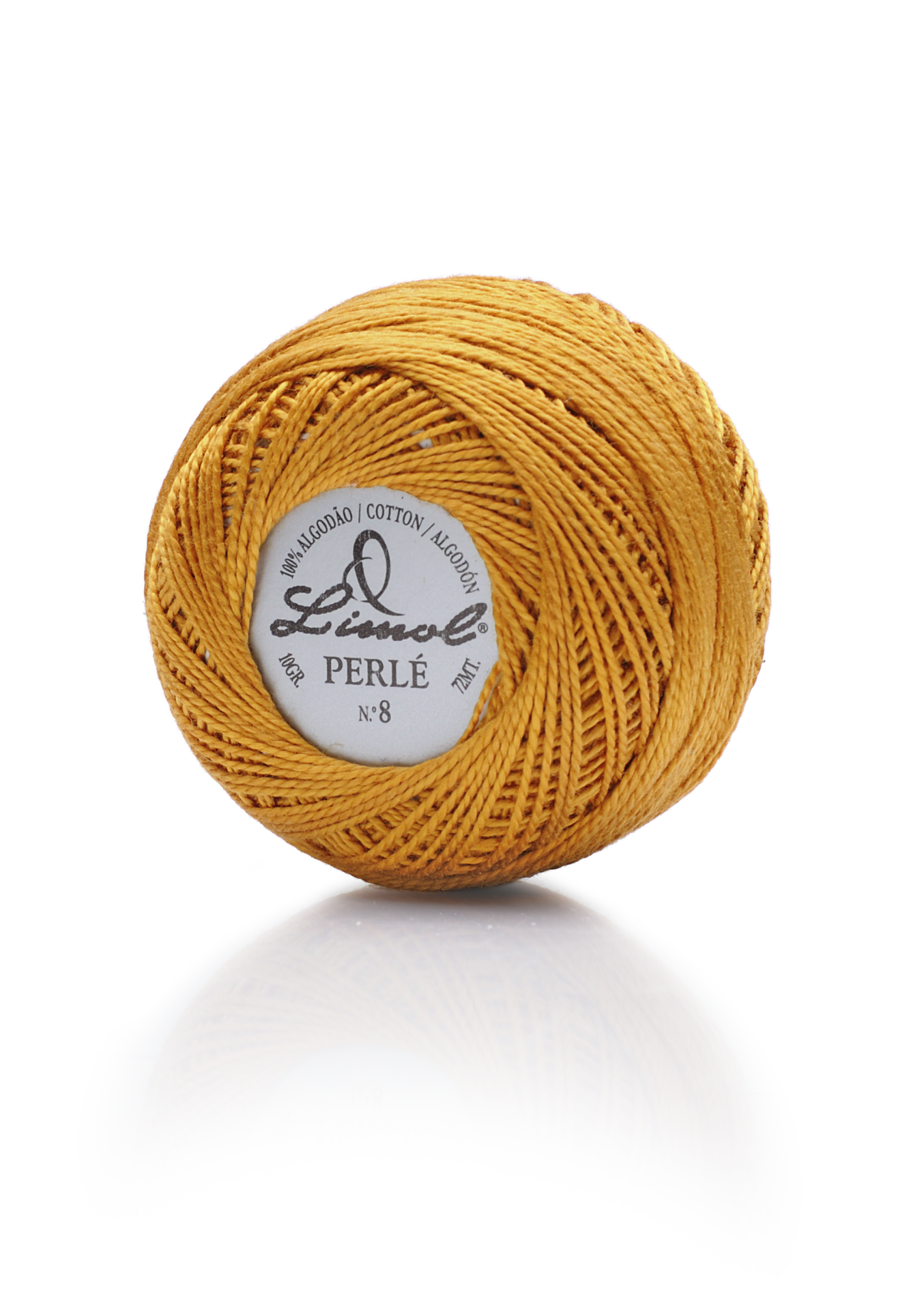 Novelo de linha amarelo Limol Perlé nº 8
