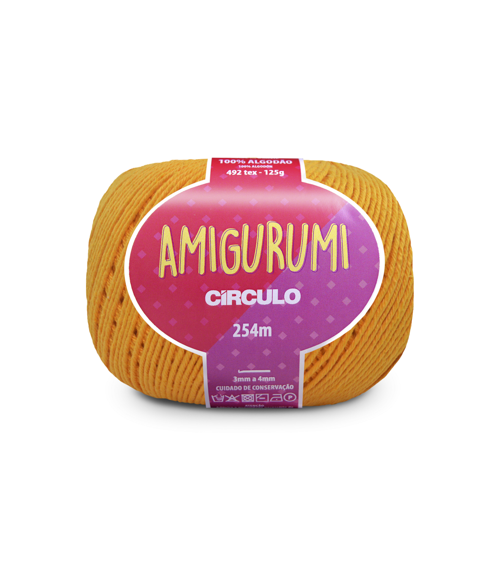 Novelo de fio laranja para crochet Amigurumi da Círculo