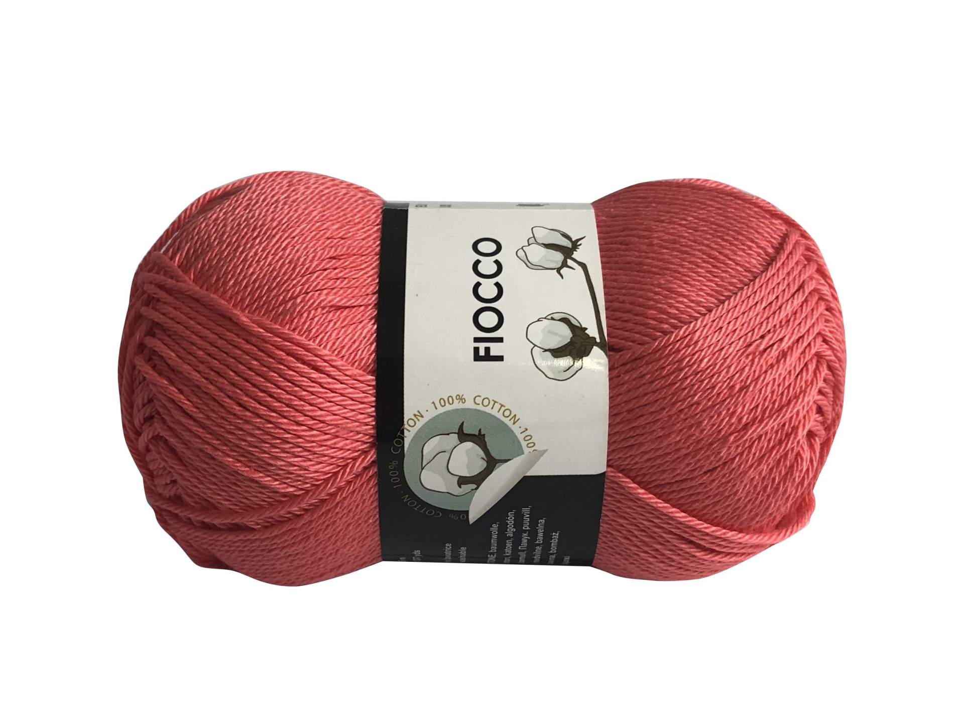 Novelo de linha de algodão coral com etiqueta FIOCCO