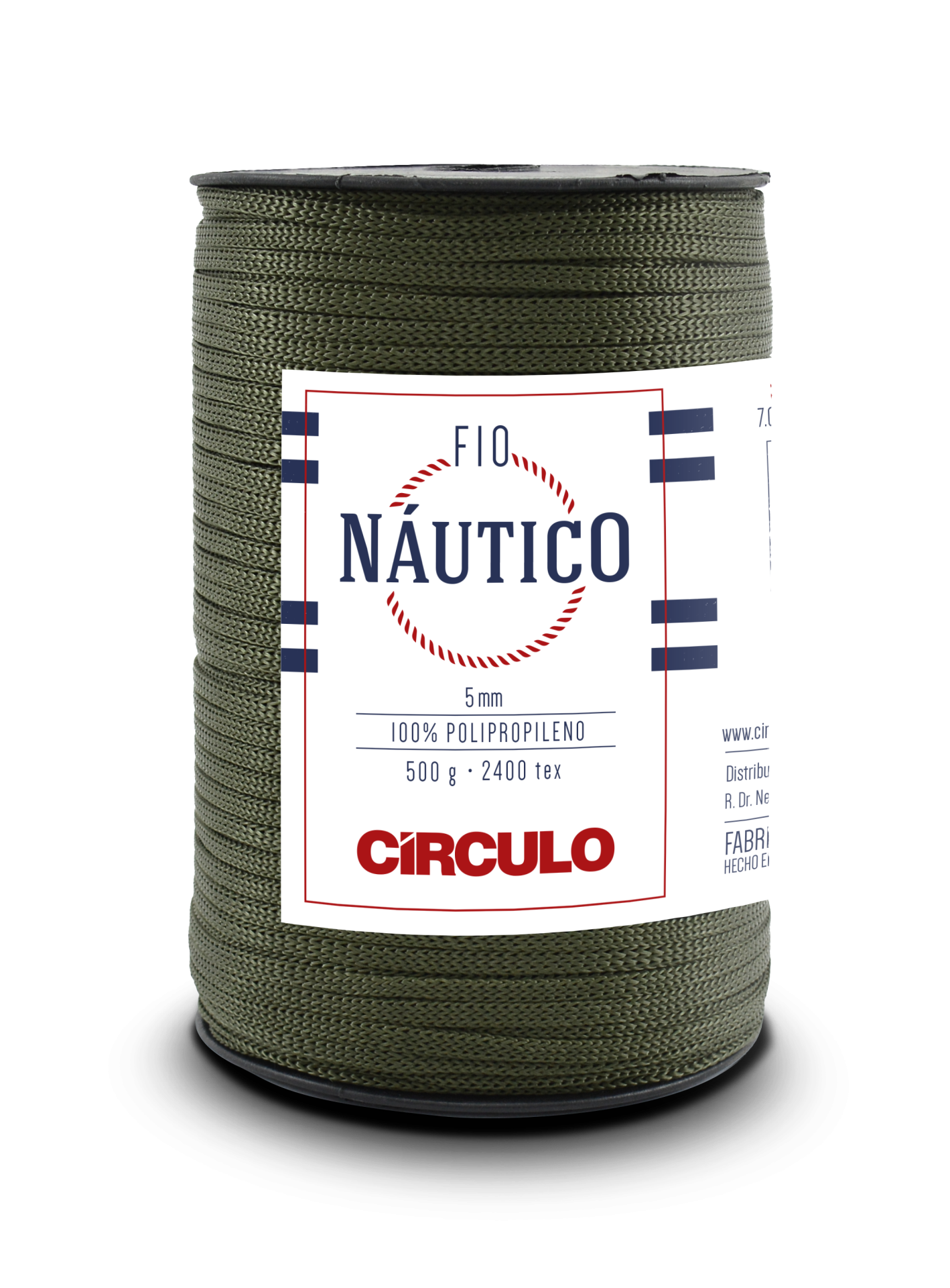 Carretel de fio náutico verde-oliva 5 mm Círculo