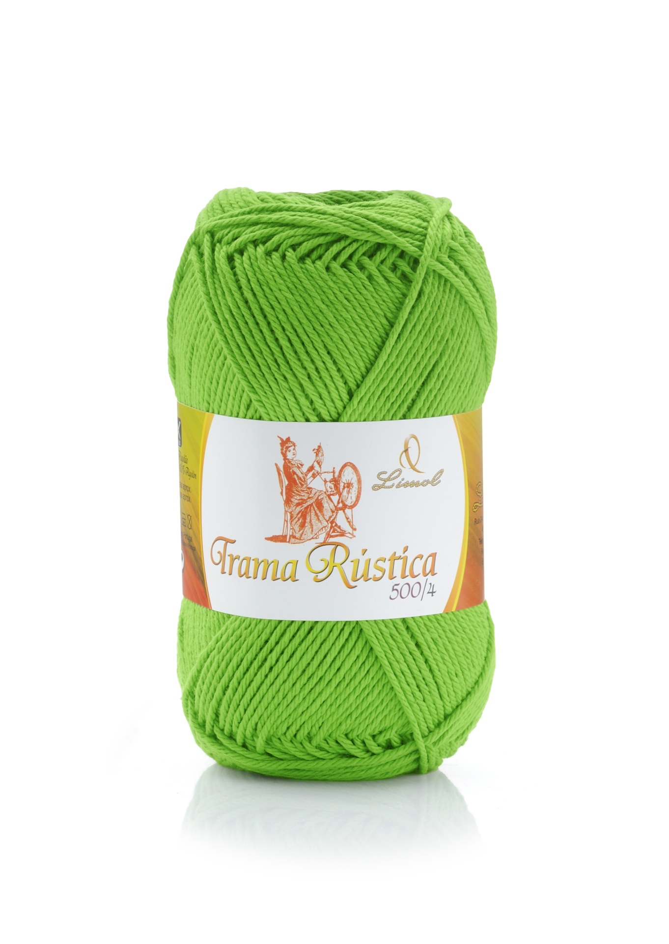 Rolo de lã verde com etiqueta Trama Rústica 500/4