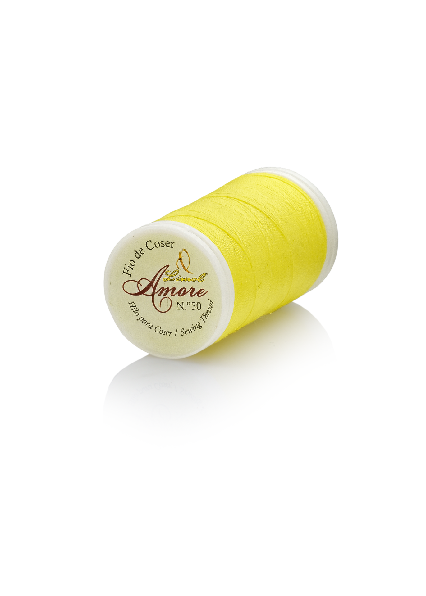 Carretel de linha de coser amarela Amore Nº 50