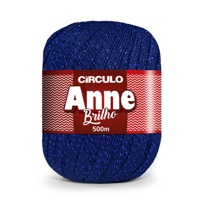 Rolo de fio azul com brilho Circulo Anne Brilho 500m