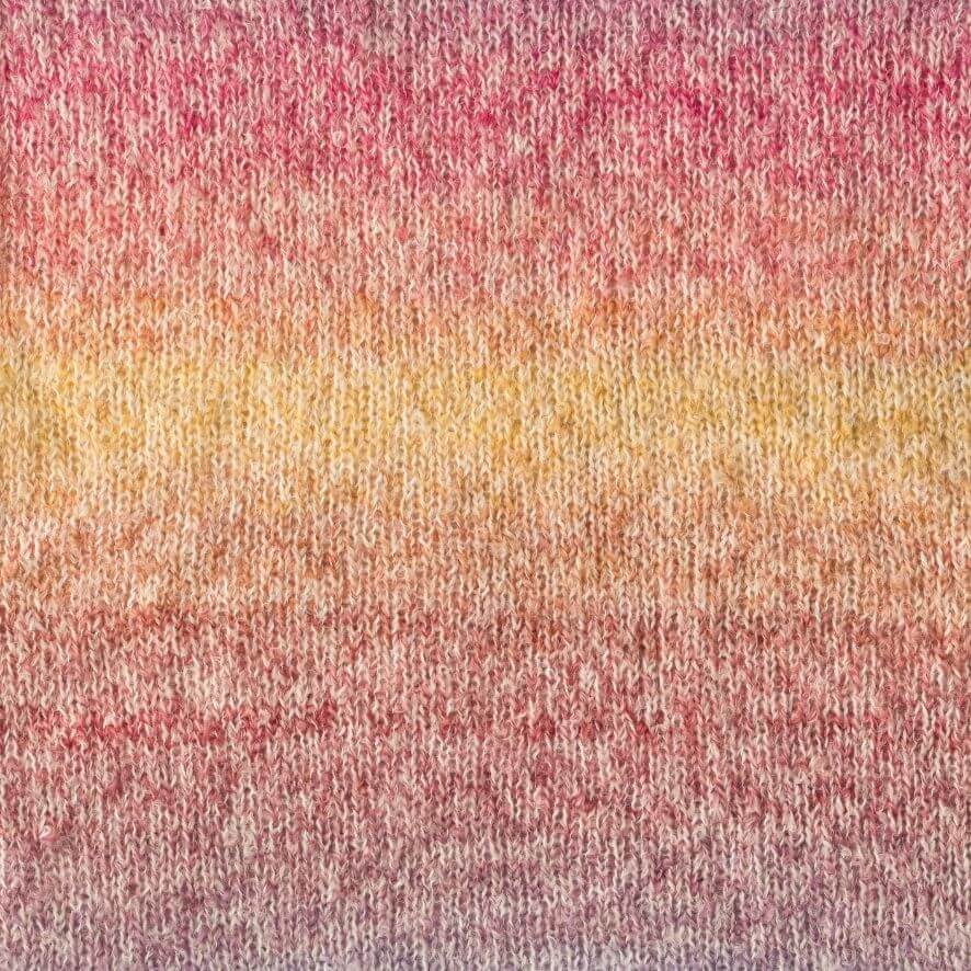 Tecido de malha colorido em degradé com textura entrelaçada