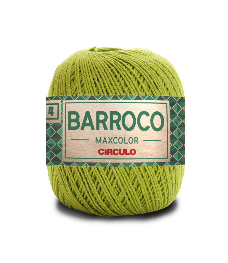Novelo de linha verde claro com etiqueta Barroco Maxcolor Círculo