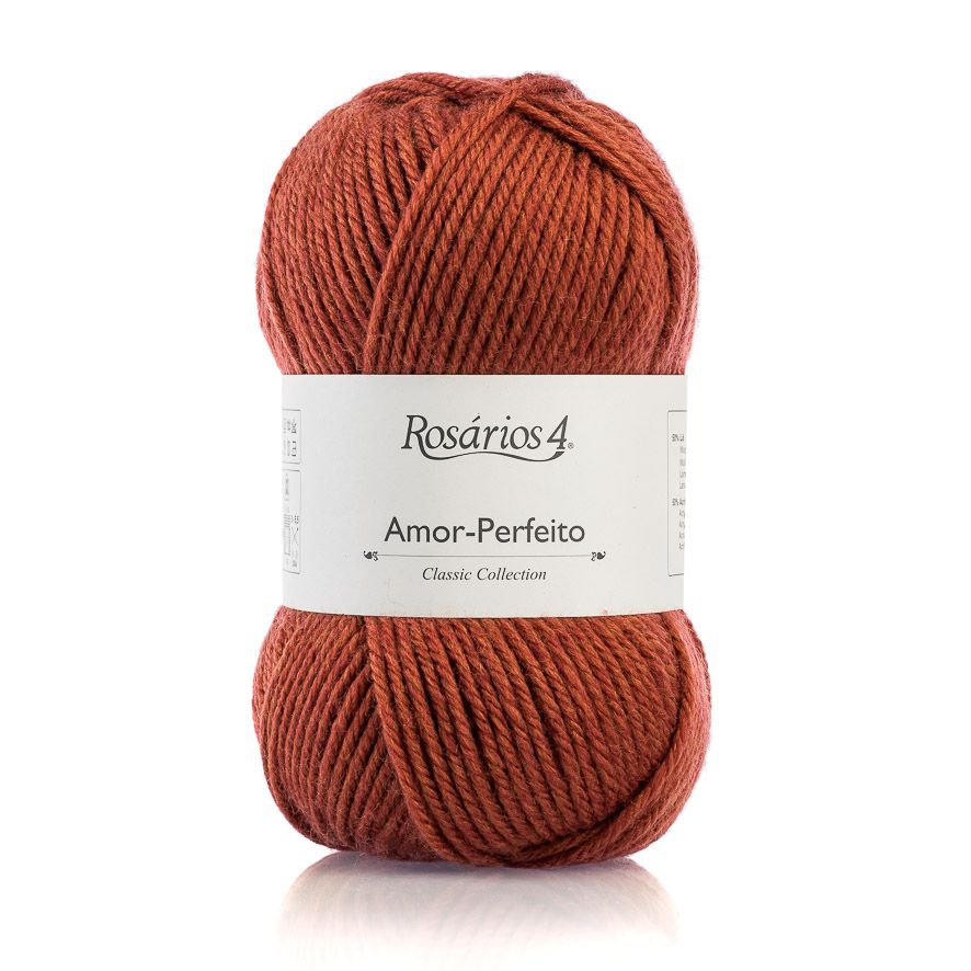 Novelo de lã ferrugem Rosários 4 Amor-Perfeito Classic Collection