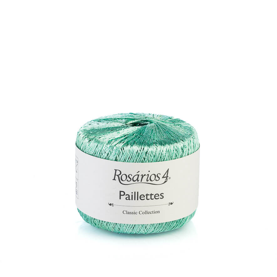 Rolo de fio brilhante verde água Rosários 4 Paillettes