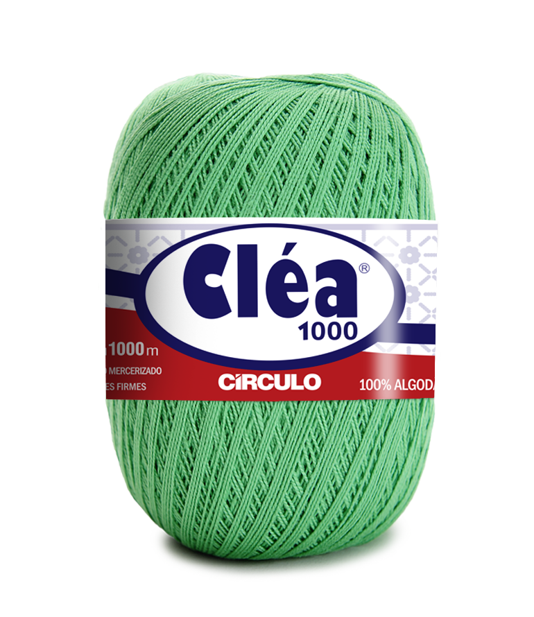 Novelo de linha verde claro Cléa 1000 Circulo 100% algodão