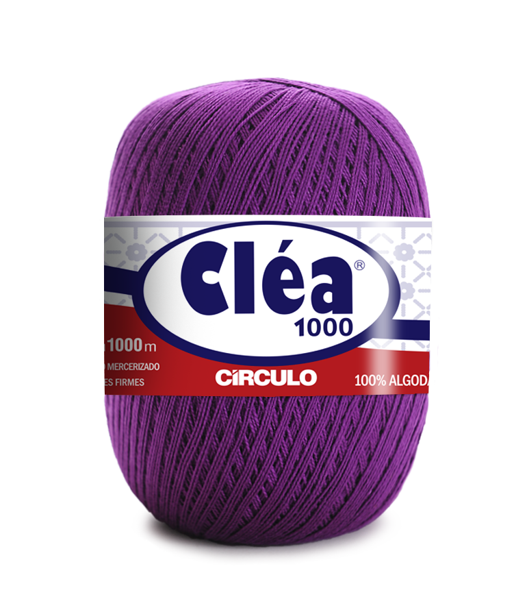 Novelo de linha de algodão roxo Cléa 1000 da marca Círculo