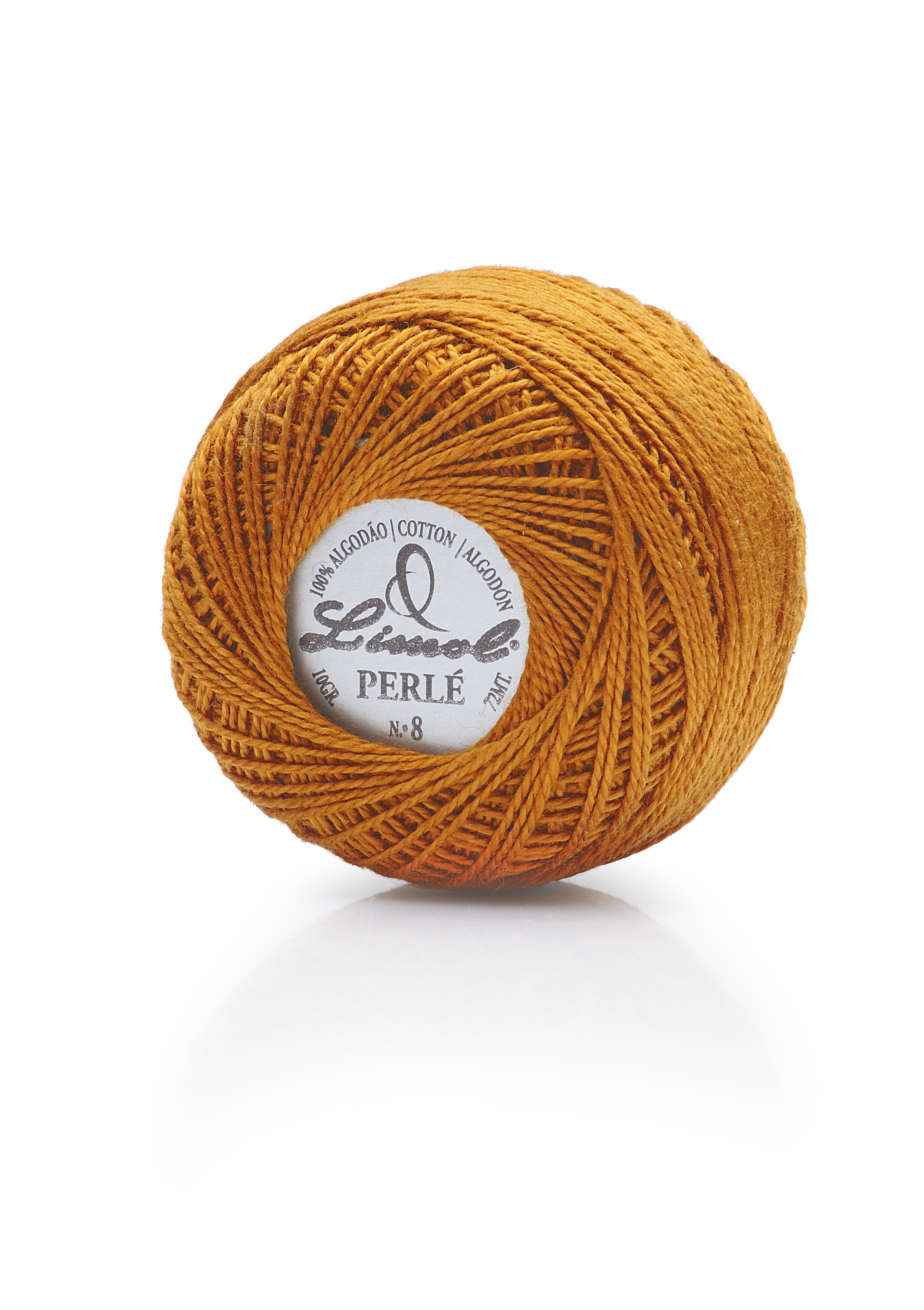 Rolo de linha Perlé Lenodol algodão castanho alaranjado número 8