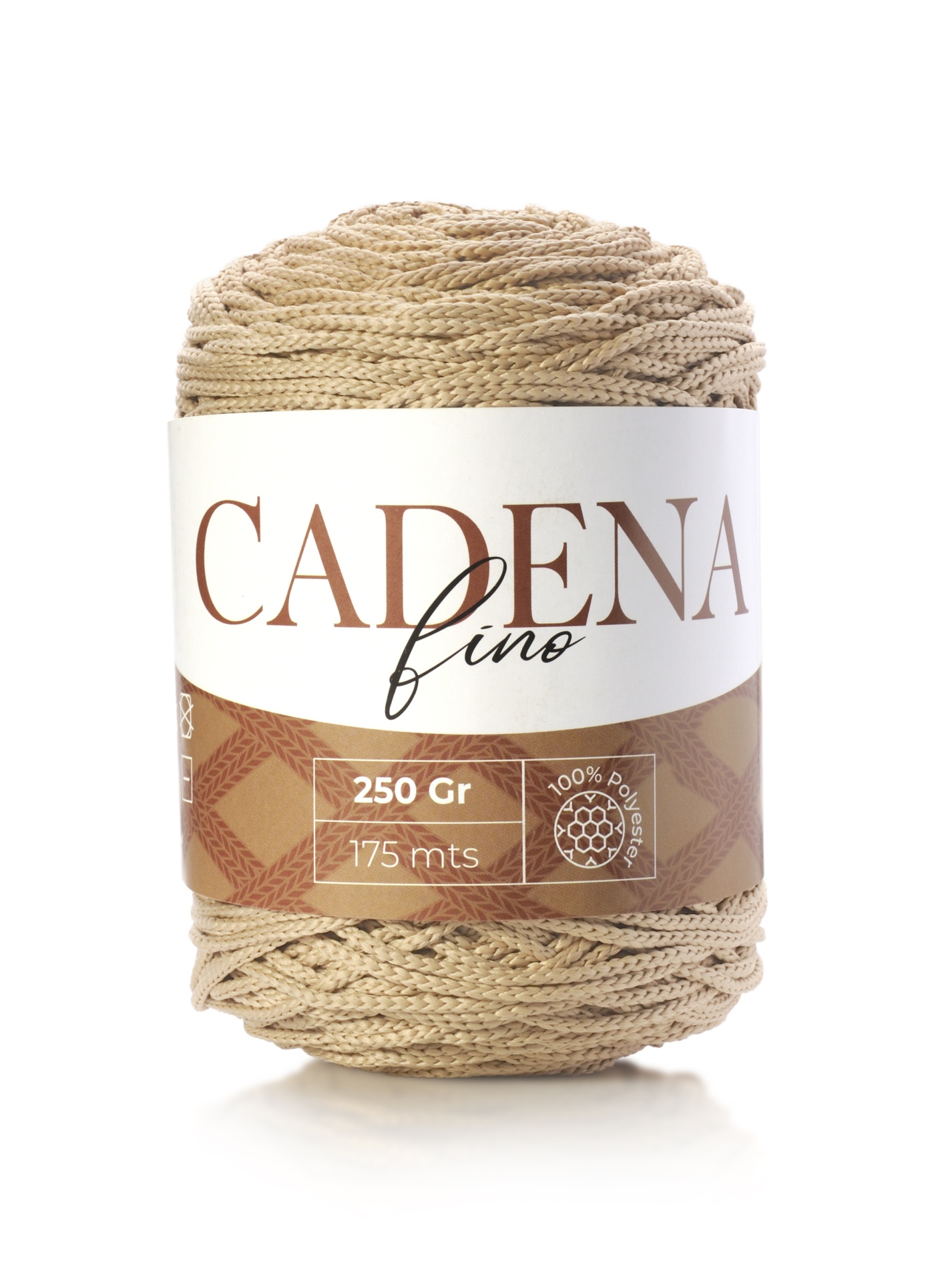 Rolo de fio bege CADENA fino 250 gr 175 mts 100% poliéster