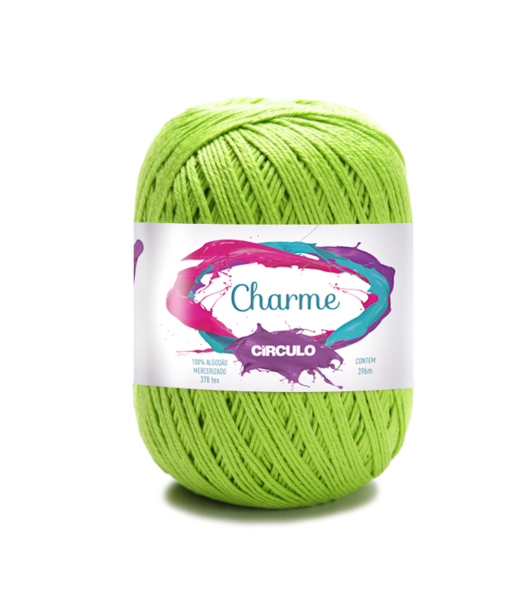 Novelo de linha verde claro Charme Círculo com rótulo colorido