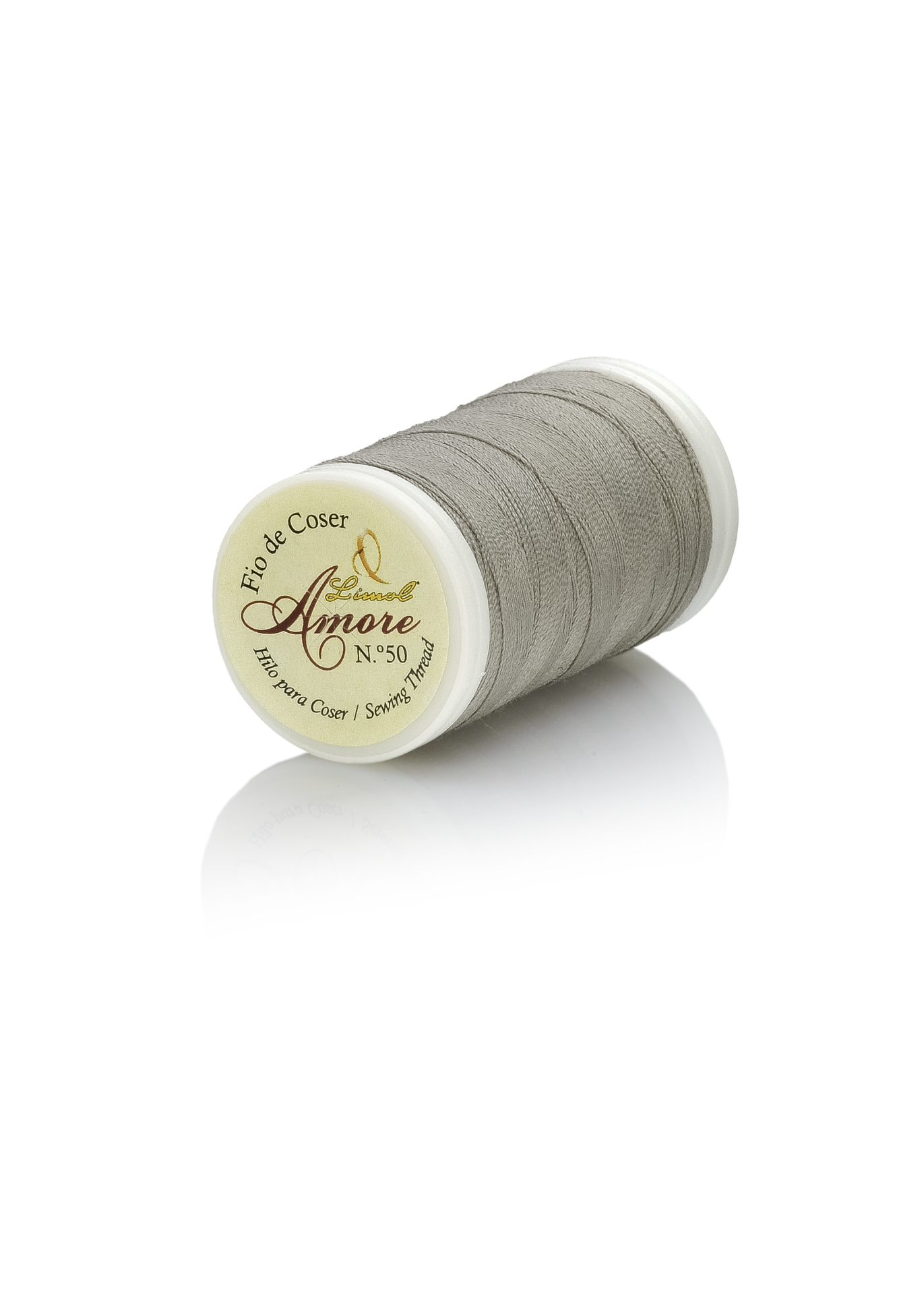 Rolo de fio para coser cinzento da marca Amore