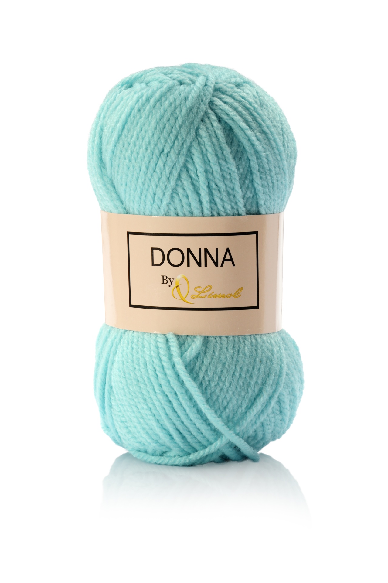 Novel de lã azul claro com etiqueta Donna by Q Lanas