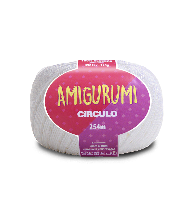 Novelo de lã Branco Amigurumi Círculo 254m