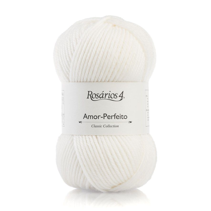 Rolo de lã branca Rosários 4 Amor-Perfeito Classic Collection