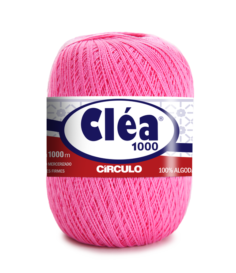 Rolo de linha cor-de-rosa Cléa 1000 100% algodão
