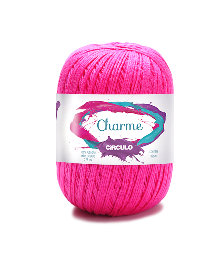 Novelo de fio cor-de-rosa Charme da Círculo com etiqueta branca colorida