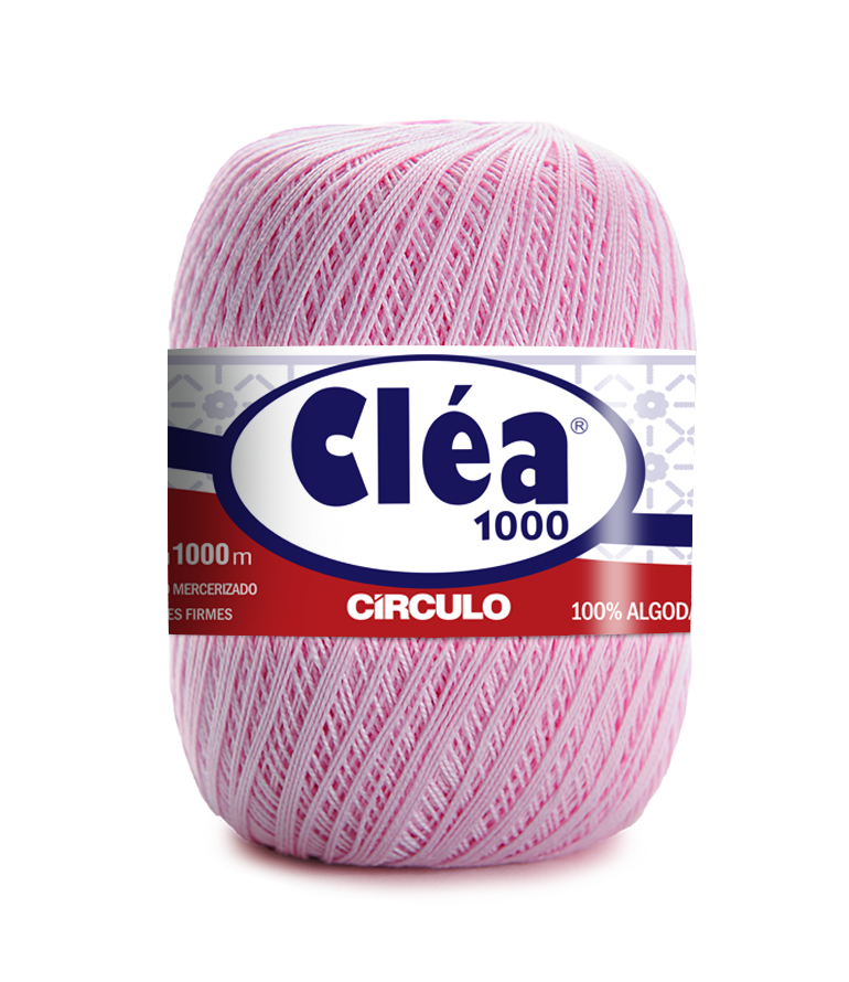 Novelo de linha cor-de-rosa claro Cléa 1000 da marca Círculo