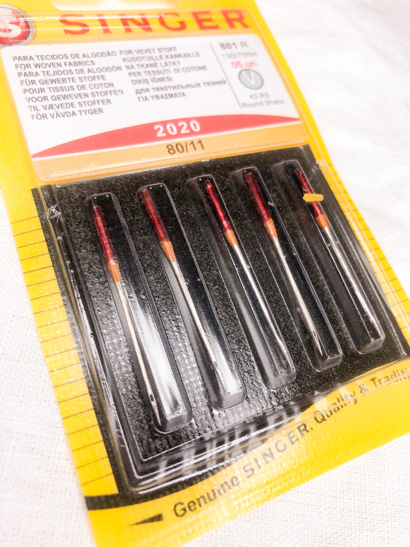 Pacote de agulhas de costura SINGER para tecidos de algodão