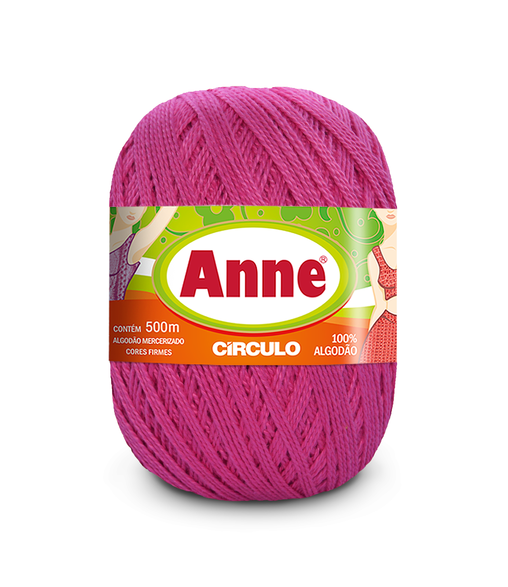 Rolo de fio rosa Anne 100% algodão 500m