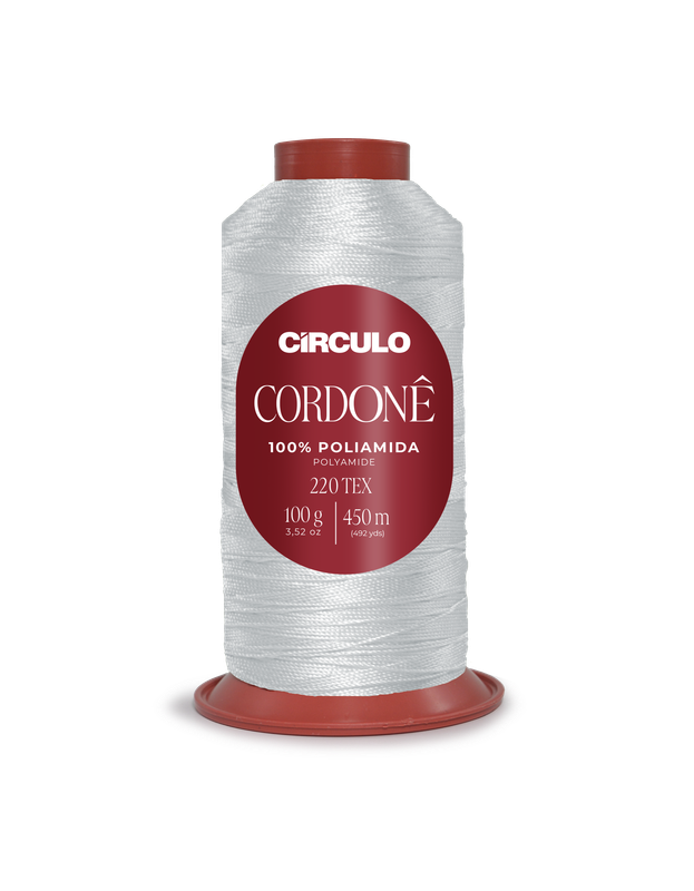Rolo de linha branca para costura Círculo Cordonê em poliamida