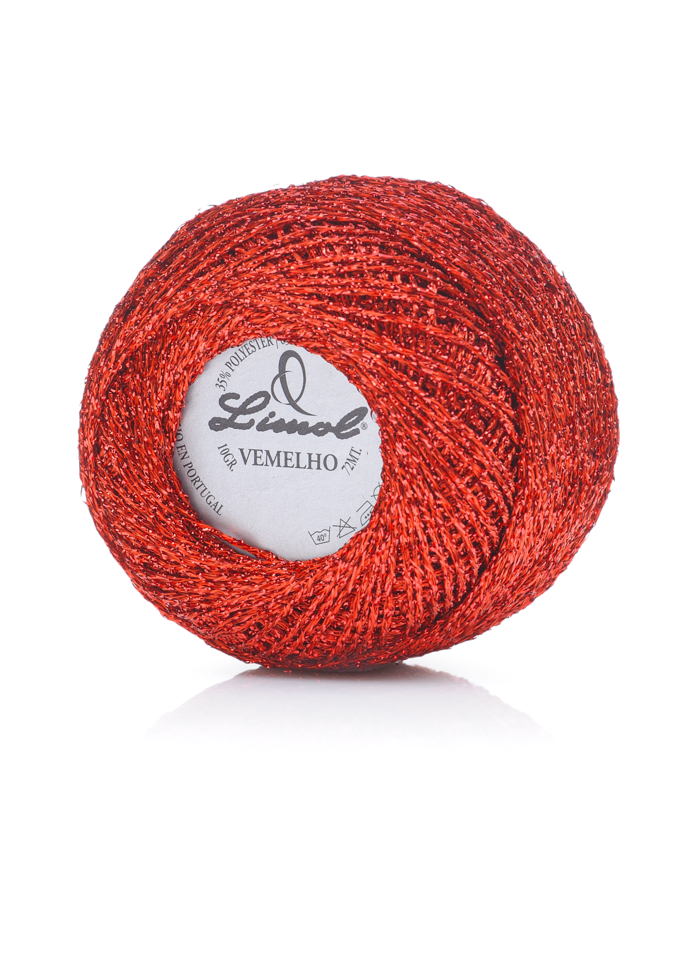 Rolo de linha Limol vermelho para bordar com brilho