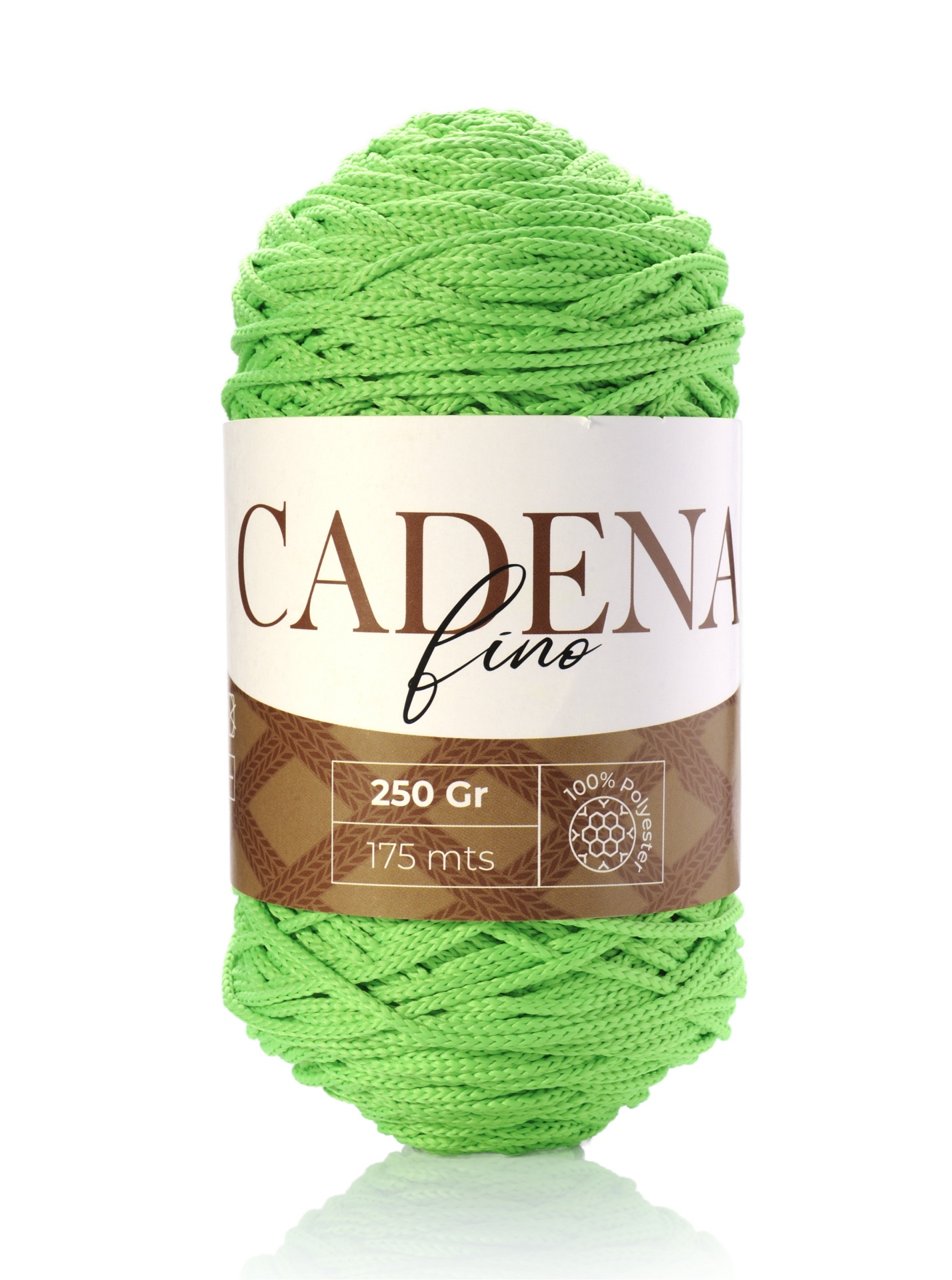 Novelo fio CADENA fino verde 250 gr 175 mts 100% poliéster