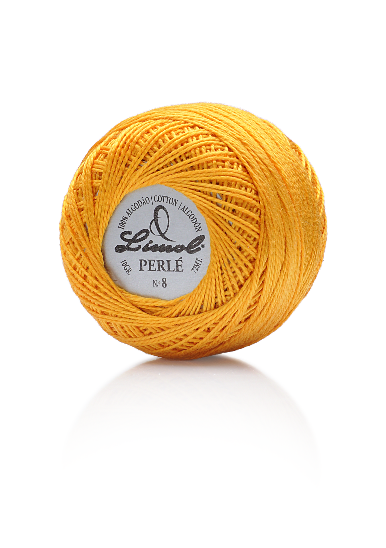 Novelo de linha de algodão amarelo Limol PERLÉ Nº 8