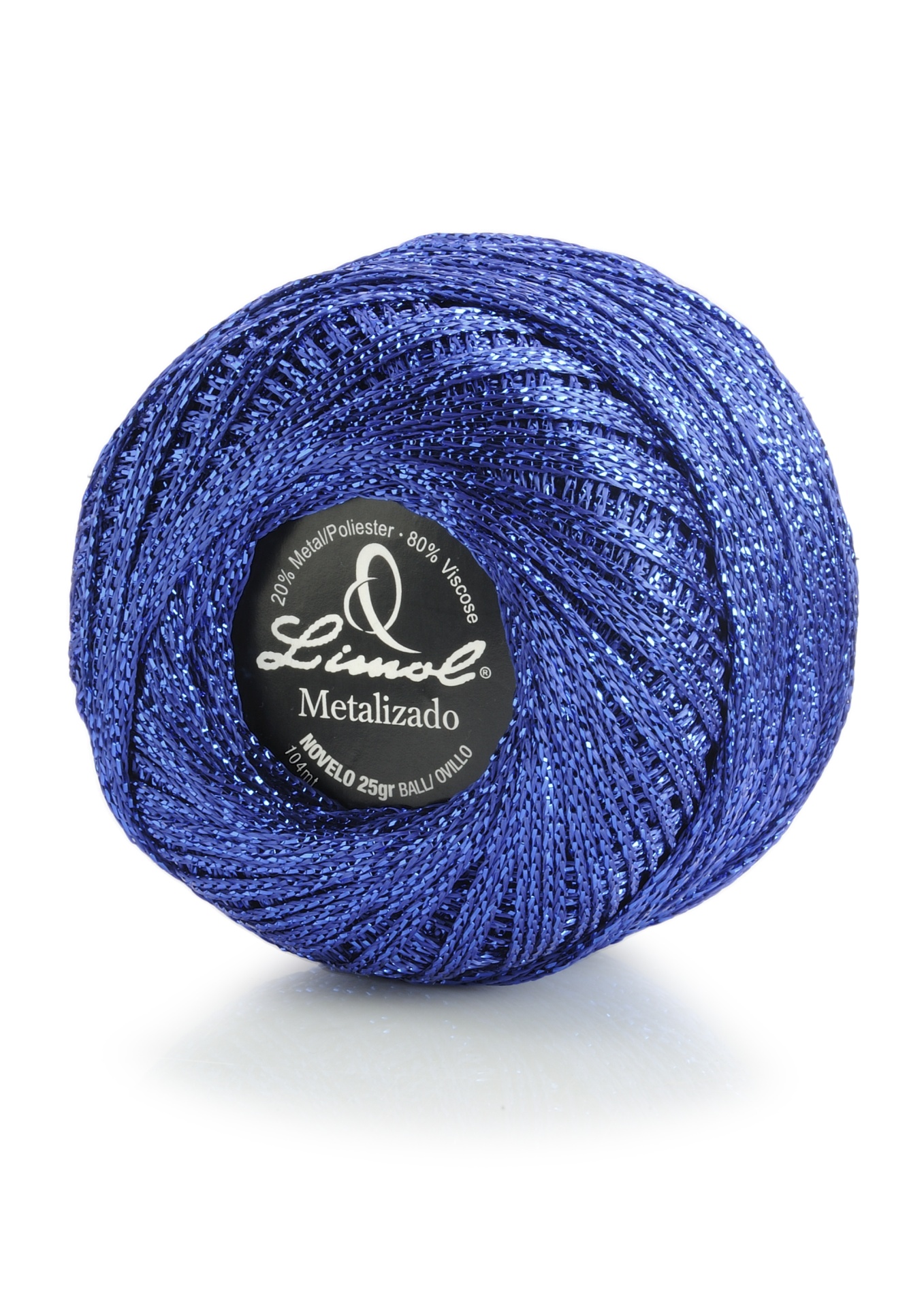 Novelo de linha metálica azul Linool Metalizado