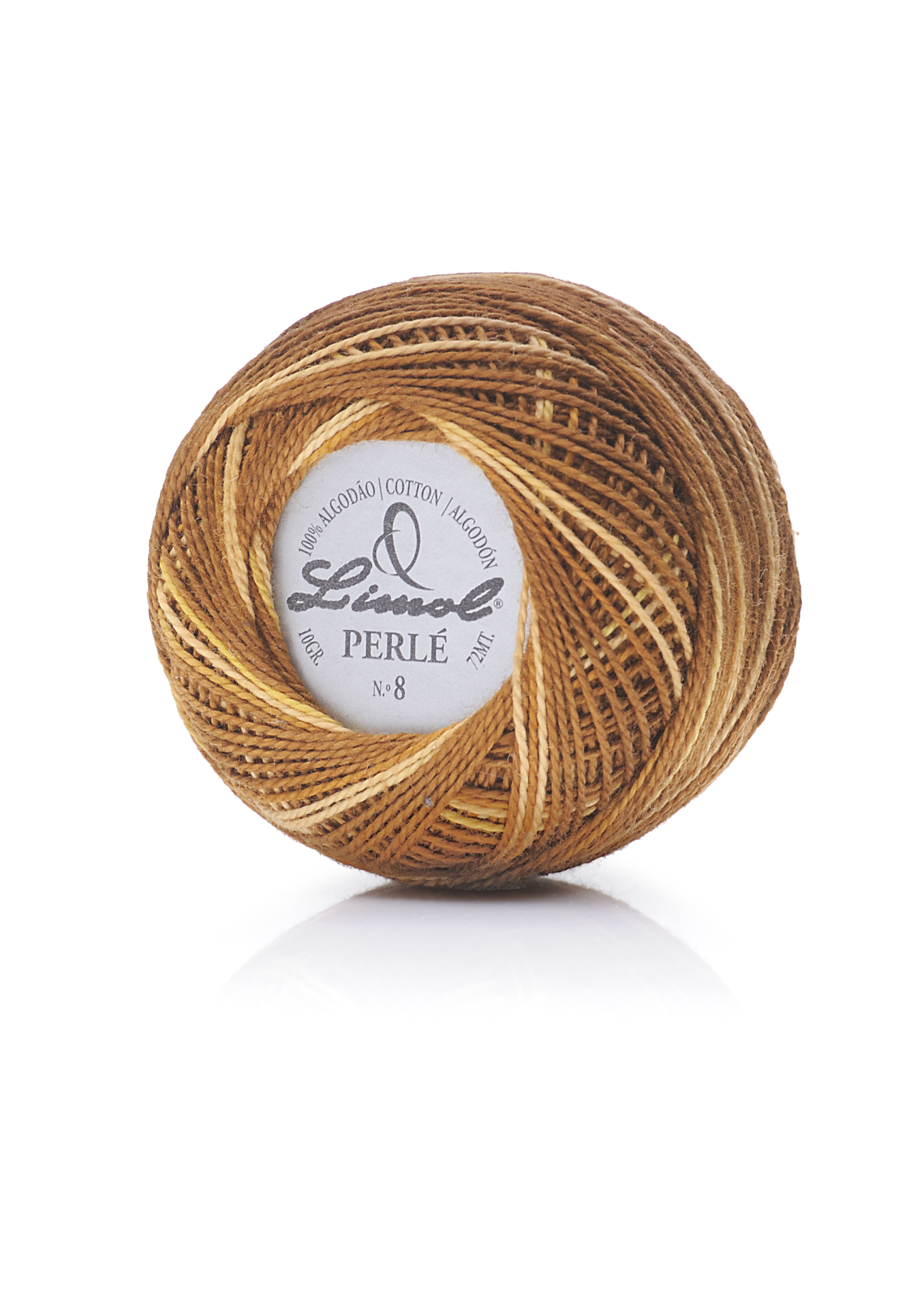 Rolo de linha de algodão Linel Perlé Nº 8 castanho e bege