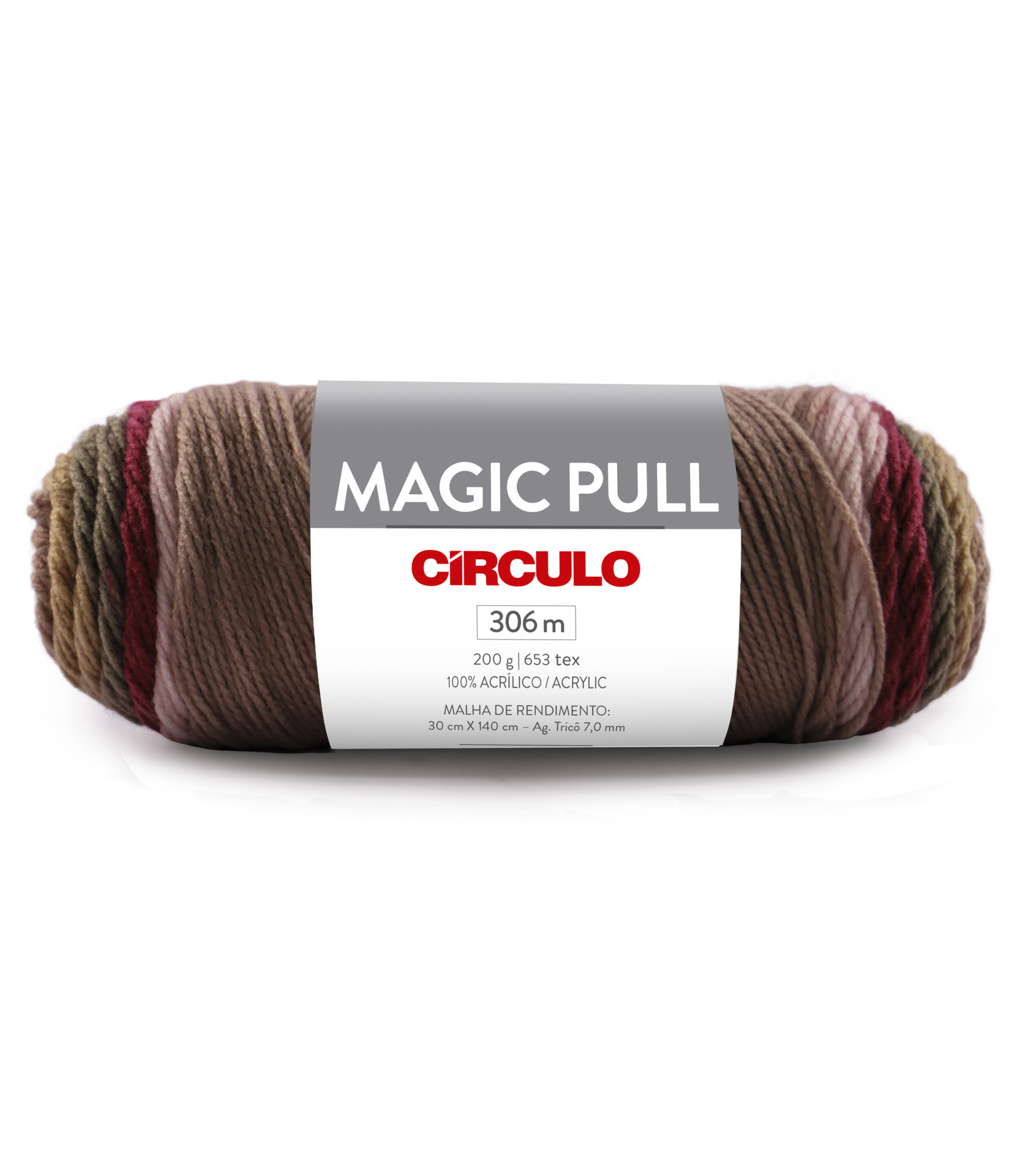 Novelo de fio de acrílico multicolor casting com etiqueta