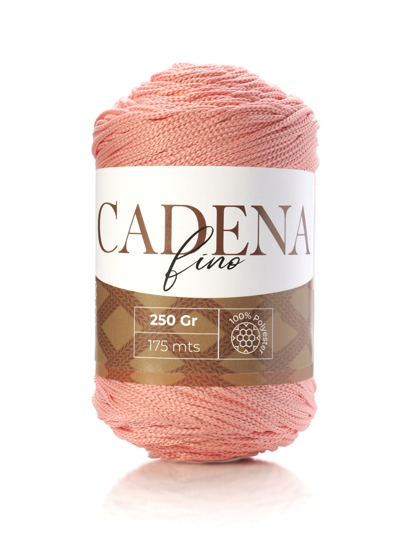 Novelo de fio rosa claro com etiqueta CADENA fino