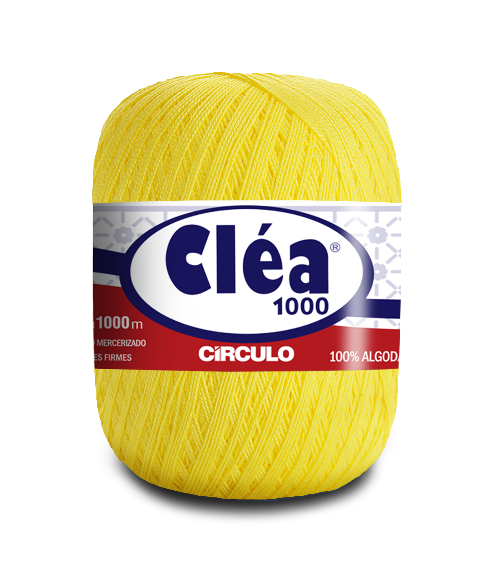 Novelo de fio amarelo Cléa 1000 Círculo 100% algodão